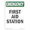 Signmission Safety Sign, OSHA EMERGENCY, 10" Height, Rigid Plastic, First Aid Station, Portrait, EM-P-V-10496 OS-EM-P-710-V-10496 - alternate 1